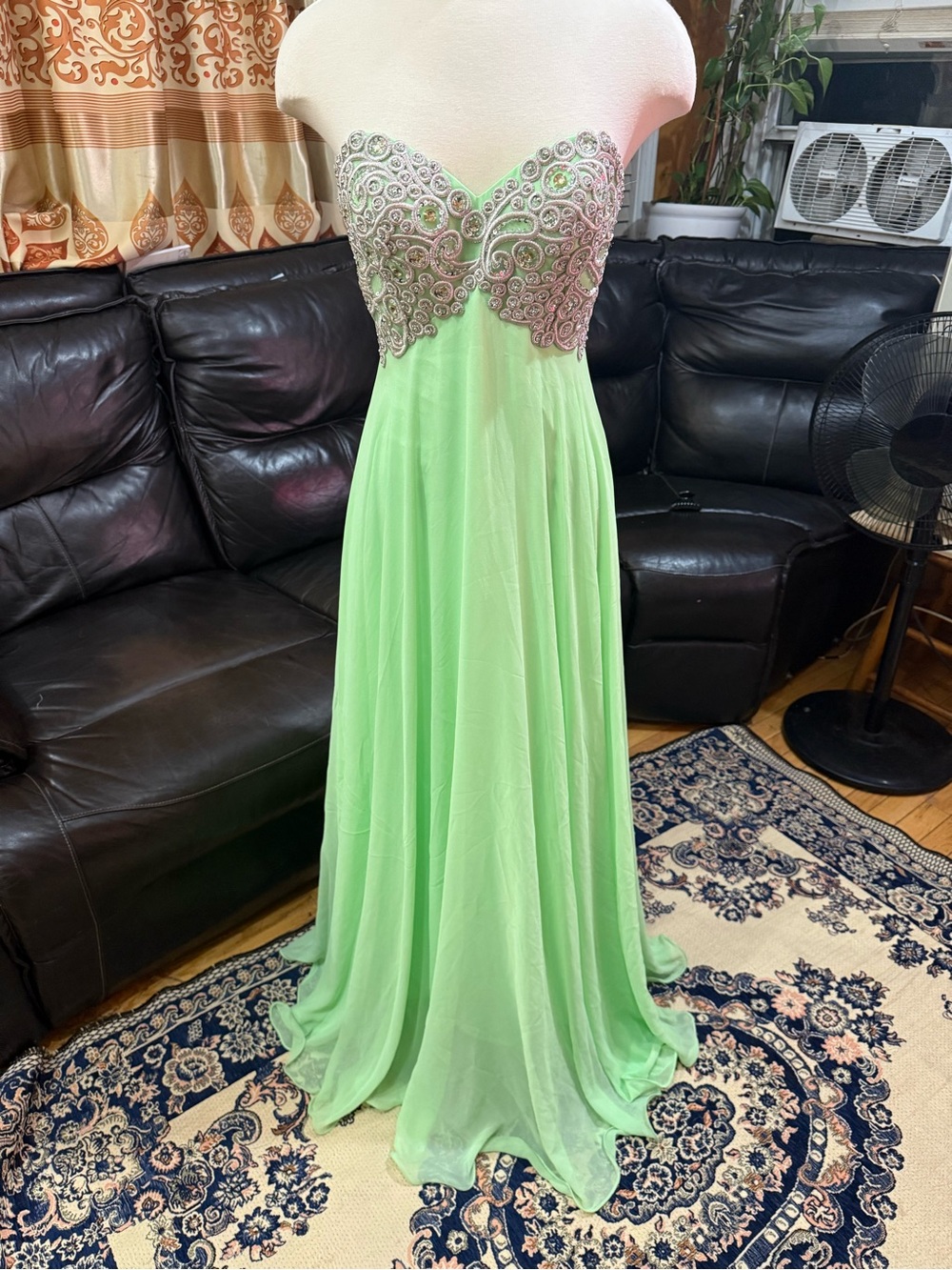 Night Moves Neon Mint Green 6 prom dress
